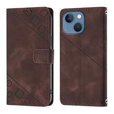 Funda de Cuero Cartera con Soporte Carcasa Y05B para Apple iPhone 14 Plus Marron