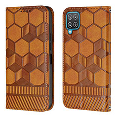 Funda de Cuero Cartera con Soporte Carcasa Y05B para Samsung Galaxy M12 Marron Claro