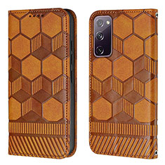 Funda de Cuero Cartera con Soporte Carcasa Y05B para Samsung Galaxy S20 FE (2022) 5G Marron Claro