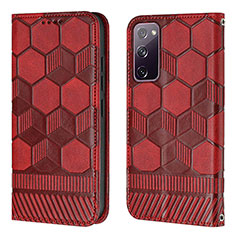 Funda de Cuero Cartera con Soporte Carcasa Y05B para Samsung Galaxy S20 FE (2022) 5G Rojo