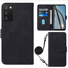 Funda de Cuero Cartera con Soporte Carcasa Y07B para Samsung Galaxy A03s Negro