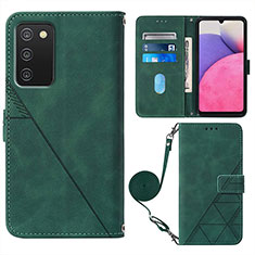 Funda de Cuero Cartera con Soporte Carcasa Y07B para Samsung Galaxy A03s Verde