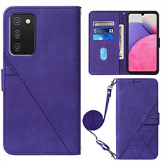 Funda de Cuero Cartera con Soporte Carcasa Y07B para Samsung Galaxy M02s Morado