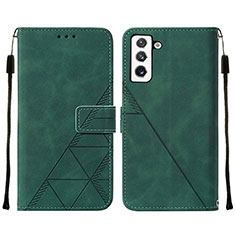 Funda de Cuero Cartera con Soporte Carcasa Y07B para Samsung Galaxy S21 FE 5G Verde