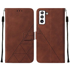 Funda de Cuero Cartera con Soporte Carcasa Y07B para Samsung Galaxy S22 5G Marron