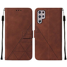 Funda de Cuero Cartera con Soporte Carcasa Y07B para Samsung Galaxy S23 Ultra 5G Marron