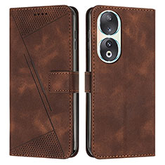 Funda de Cuero Cartera con Soporte Carcasa Y07X para Huawei Honor 90 5G Marron