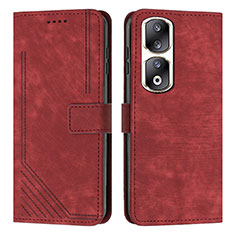 Funda de Cuero Cartera con Soporte Carcasa Y07X para Huawei Honor 90 Pro 5G Rojo