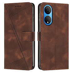 Funda de Cuero Cartera con Soporte Carcasa Y07X para Huawei Honor X7 Marron