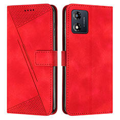 Funda de Cuero Cartera con Soporte Carcasa Y07X para Motorola Moto E13 Rojo