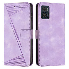 Funda de Cuero Cartera con Soporte Carcasa Y07X para Motorola Moto E22 Morado