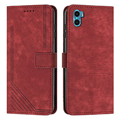 Funda de Cuero Cartera con Soporte Carcasa Y07X para Motorola Moto E22S Rojo