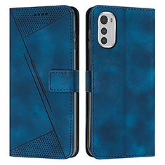 Funda de Cuero Cartera con Soporte Carcasa Y07X para Motorola Moto E32 Azul