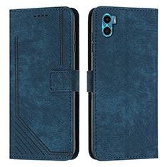 Funda de Cuero Cartera con Soporte Carcasa Y07X para Motorola Moto E32 India Azul