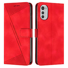 Funda de Cuero Cartera con Soporte Carcasa Y07X para Motorola Moto E32 Rojo