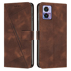 Funda de Cuero Cartera con Soporte Carcasa Y07X para Motorola Moto Edge 30 Lite 5G Marron