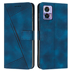 Funda de Cuero Cartera con Soporte Carcasa Y07X para Motorola Moto Edge 30 Neo 5G Azul