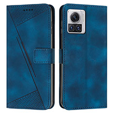 Funda de Cuero Cartera con Soporte Carcasa Y07X para Motorola Moto Edge 30 Ultra 5G Azul