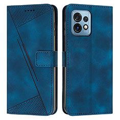 Funda de Cuero Cartera con Soporte Carcasa Y07X para Motorola Moto Edge Plus (2023) 5G Azul