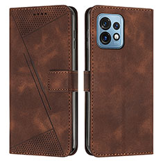 Funda de Cuero Cartera con Soporte Carcasa Y07X para Motorola Moto Edge Plus (2023) 5G Marron