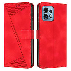 Funda de Cuero Cartera con Soporte Carcasa Y07X para Motorola Moto Edge Plus (2023) 5G Rojo