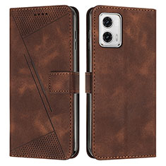 Funda de Cuero Cartera con Soporte Carcasa Y07X para Motorola Moto G 5G (2023) Marron