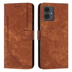 Funda de Cuero Cartera con Soporte Carcasa Y07X para Motorola Moto G14 Marron