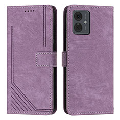 Funda de Cuero Cartera con Soporte Carcasa Y07X para Motorola Moto G14 Morado