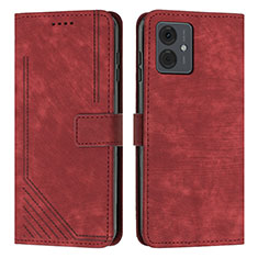 Funda de Cuero Cartera con Soporte Carcasa Y07X para Motorola Moto G14 Rojo