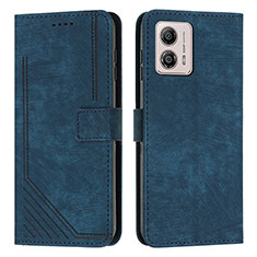 Funda de Cuero Cartera con Soporte Carcasa Y07X para Motorola Moto G53 5G Azul