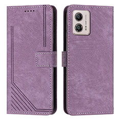 Funda de Cuero Cartera con Soporte Carcasa Y07X para Motorola Moto G53j 5G Morado