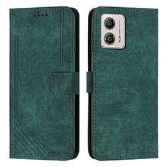 Funda de Cuero Cartera con Soporte Carcasa Y07X para Motorola Moto G53j 5G Verde