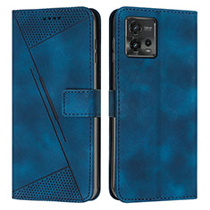 Funda de Cuero Cartera con Soporte Carcasa Y07X para Motorola Moto G72 Azul