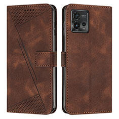 Funda de Cuero Cartera con Soporte Carcasa Y07X para Motorola Moto G72 Marron