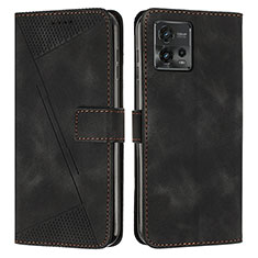 Funda de Cuero Cartera con Soporte Carcasa Y07X para Motorola Moto G72 Negro