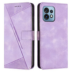 Funda de Cuero Cartera con Soporte Carcasa Y07X para Motorola Moto X40 5G Morado