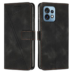 Funda de Cuero Cartera con Soporte Carcasa Y07X para Motorola Moto X40 5G Negro