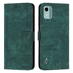 Funda de Cuero Cartera con Soporte Carcasa Y07X para Nokia C12 Plus Verde