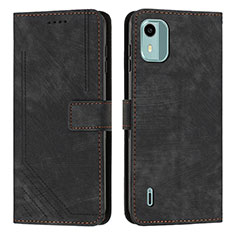 Funda de Cuero Cartera con Soporte Carcasa Y07X para Nokia C12 Pro Negro