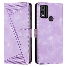 Funda de Cuero Cartera con Soporte Carcasa Y07X para Nokia C22 Morado