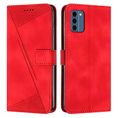 Funda de Cuero Cartera con Soporte Carcasa Y07X para Nokia C300 Rojo