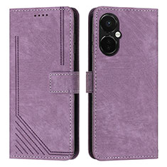 Funda de Cuero Cartera con Soporte Carcasa Y07X para OnePlus Nord CE 3 Lite 5G Morado