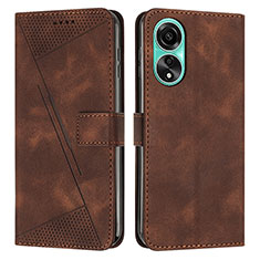 Funda de Cuero Cartera con Soporte Carcasa Y07X para Oppo A18 Marron