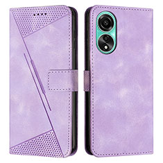 Funda de Cuero Cartera con Soporte Carcasa Y07X para Oppo A18 Morado