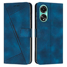 Funda de Cuero Cartera con Soporte Carcasa Y07X para Oppo A38 Azul