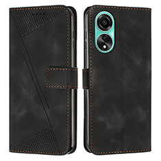 Funda de Cuero Cartera con Soporte Carcasa Y07X para Oppo A78 4G Negro