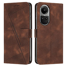 Funda de Cuero Cartera con Soporte Carcasa Y07X para Oppo Reno10 Pro 5G Marron