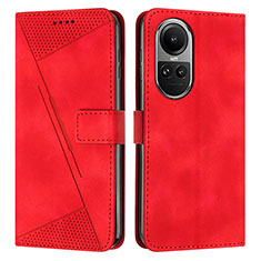 Funda de Cuero Cartera con Soporte Carcasa Y07X para Oppo Reno10 Pro 5G Rojo