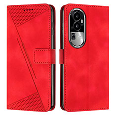 Funda de Cuero Cartera con Soporte Carcasa Y07X para Oppo Reno10 Pro+ Plus 5G Rojo