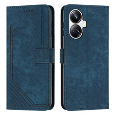 Funda de Cuero Cartera con Soporte Carcasa Y07X para Realme 10 Pro+ Plus 5G Azul